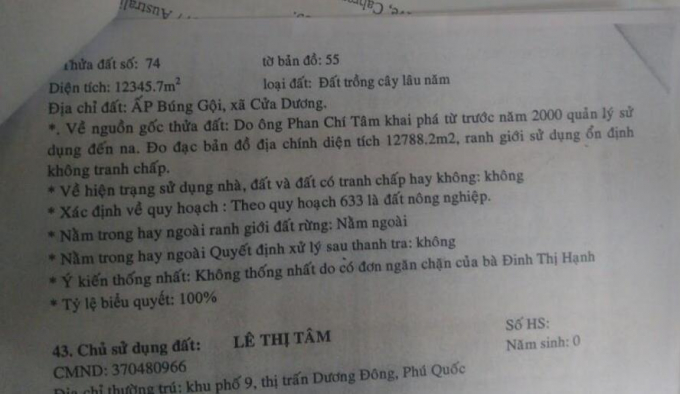 Kết quả, hội đồng kh&ocirc;ng thống nhất x&eacute;t duyệt hồ sơ &ocirc;ng T&acirc;m.