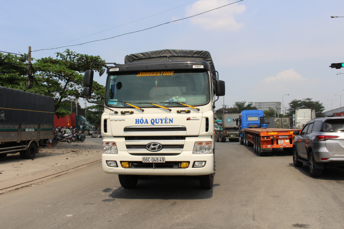 Chiếc xe tải tại hiện trường.