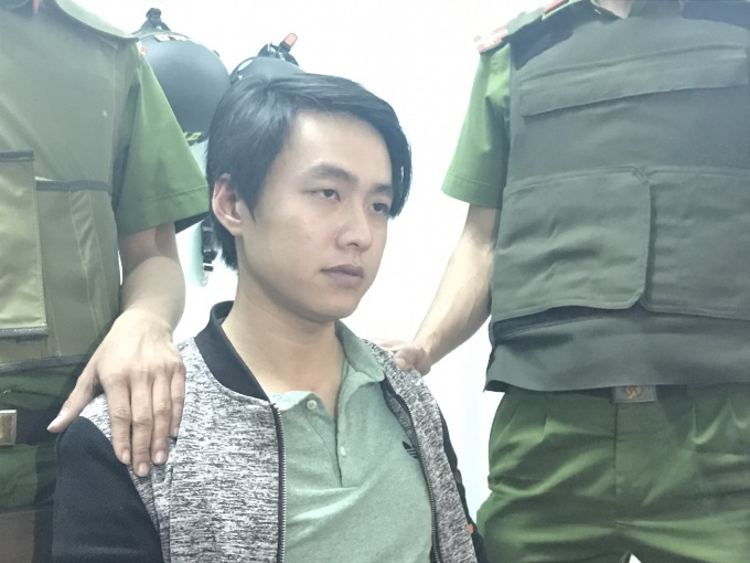 Đối tượng Ho&agrave;ng tại cơ quan c&ocirc;ng an.