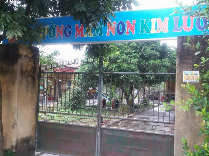 Trường mầm non Kim Lương nơi xảy ra sự việc.