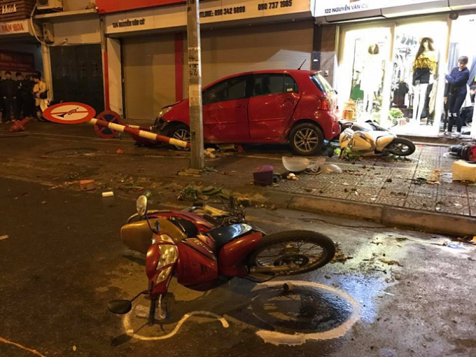 Hiện trường vụ tai nạn.