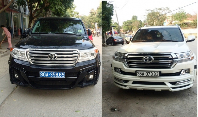 Dư luận đang đặt ra nhiều nghi vấn đối với 2 chiếc xe &ocirc; t&ocirc; Toyota Land Cruise&nbsp;(ảnh: ND)