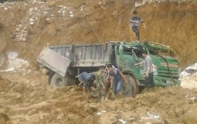 Hiện trường xảy vụ tai nạn.