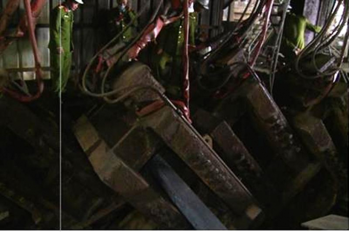 Hiện trường xảy ra vụ vỡ ống dầu. (Ảnh: C&ocirc;ng an tỉnh Th&aacute;i B&igrave;nh)