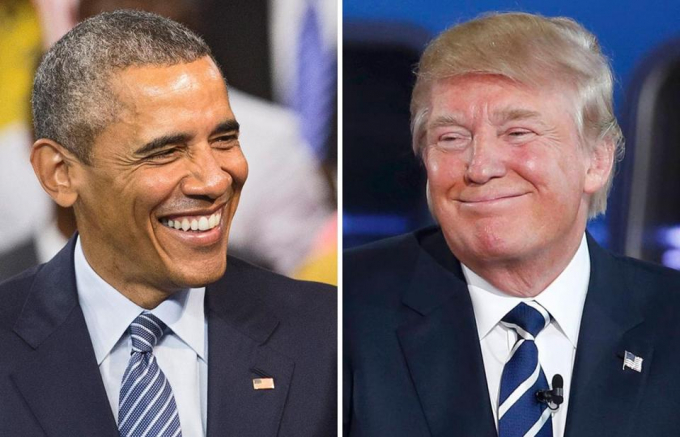 Cựu Tổng thống Obama v&agrave; Tổng thống Donald Trump. (Ảnh: CNN)