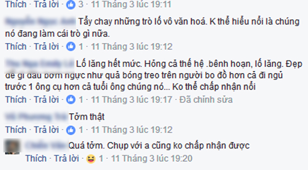 Những &yacute; kiến kh&aacute; nặng nề của cộng đồng mạng nhận x&eacute;t về bộ ảnh.