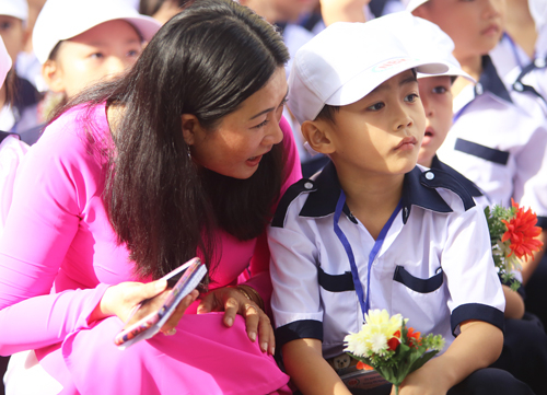 Gi&aacute;o vi&ecirc;n v&agrave; học sinh&nbsp;tại&nbsp;một trường tiểu học ở&nbsp;TP HCM. Ảnh:&nbsp;Q.T