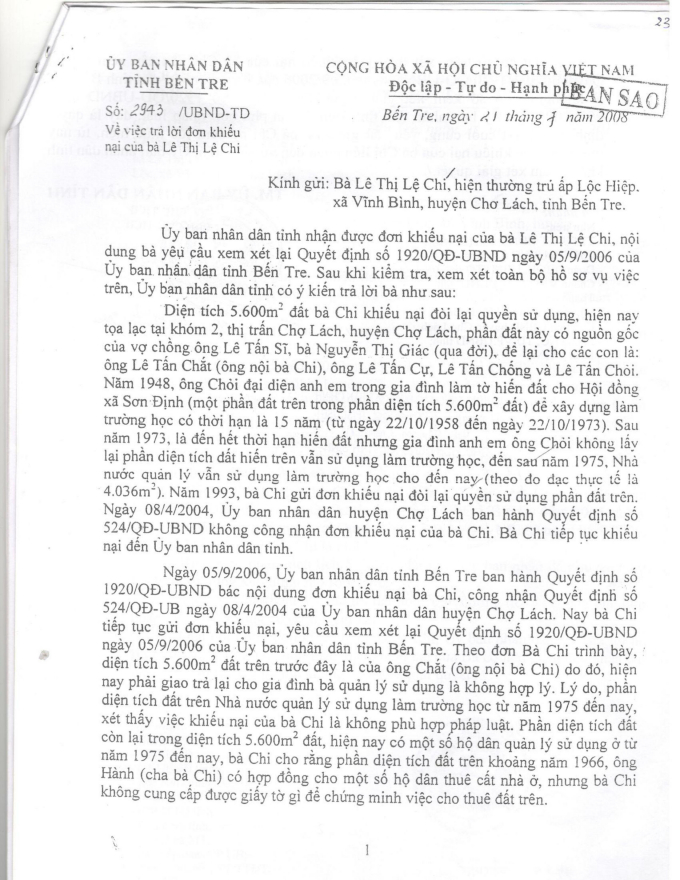 Bến Tre: Oan khuất chuyện cho mượn đất x&acirc;y trường, mất lu&ocirc;n đất ở?