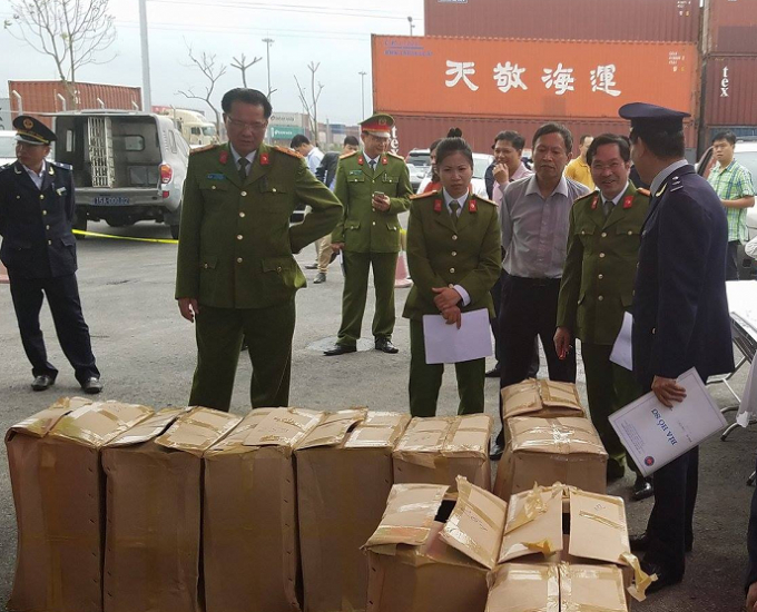 Một số l&ocirc; h&agrave;ng lực lượng chức năng TP Hải Ph&ograve;ng kiểm tra, thu giữ.
