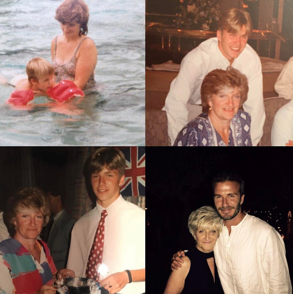 Nhhững h&igrave;nh ảnh chụp chung giữa ng&ocirc;i sao David Beckham&nbsp;v&agrave; mẹ. (Ảnh: Instagram)