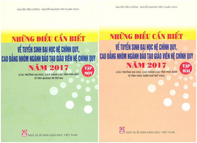 B&igrave;a cuốn s&aacute;ch Những điều cần biết về tuyển sinh đại học năm 2017. (Ảnh: Vietnamnet)