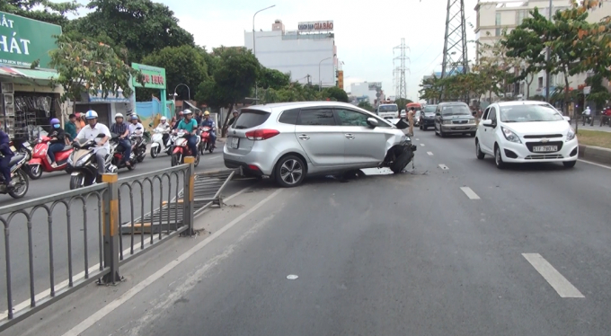 Chiếc xe &ocirc; t&ocirc; tại hiện trường.