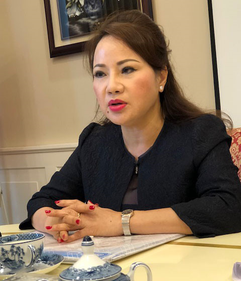 B&agrave; Chu Thị B&igrave;nh trao đổi với b&aacute;o ch&iacute; chiều 6/3. (Nguồn: B&aacute;o Thanh Ni&ecirc;n)