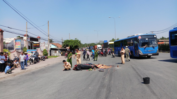 Hiện trường vụ tai nạn.