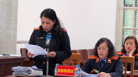 Đại diện VKS tr&igrave;nh b&agrave;y quan điểm&nbsp;