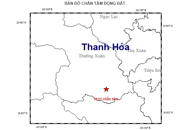 Bản đồ chấn t&acirc;m trận động đất.&nbsp;