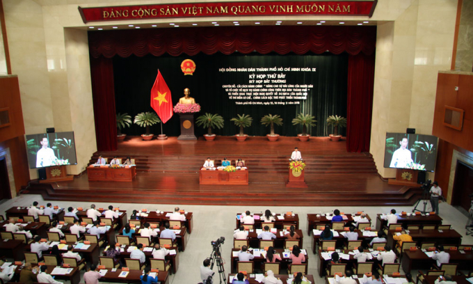 To&agrave;n cảnh kỳ họp HĐND TP.HCM&nbsp;