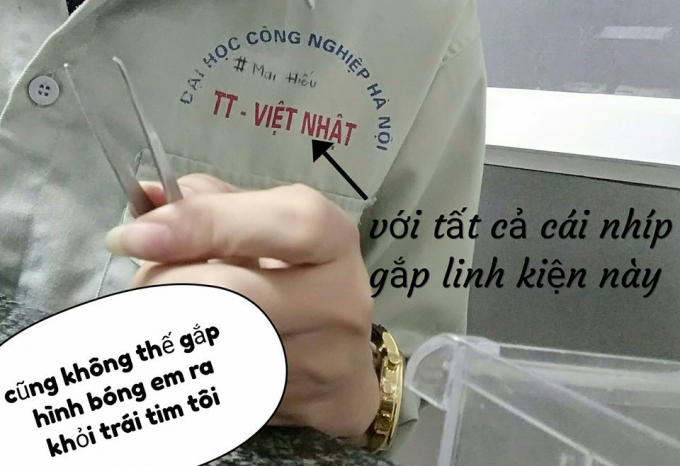 Khi sinh vi&ecirc;n Đại học C&ocirc;ng Nghiệp tỏ t&igrave;nh to&agrave;n bằng linh kiện điện tử