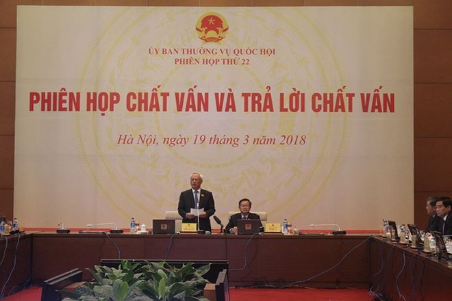 To&agrave;n&nbsp;cảnh phi&ecirc;n họp 22 của Ủy ban Thường vụ Quốc hội