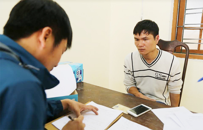 Đối tượng L&yacute; Thiết Thuần tại cơ quan điều tra.