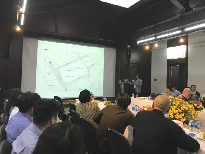 Tọa đ&agrave;m về Đề &aacute;n Ph&aacute;t triển khu vực Đồng Xu&acirc;n-Bắc Qua th&agrave;nh trung t&acirc;m dịch vụ, thương mại chất lượng cao của H&agrave; Nội được tổ chức chiều 27/3 (Ảnh: H.Khanh).