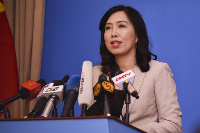 Người ph&aacute;t ng&ocirc;n Bộ Ngoại giao Việt Nam L&ecirc; Thị Thu Hằng.