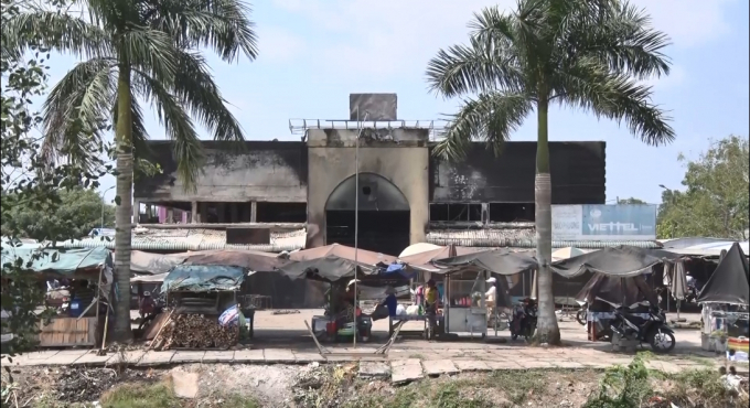 Chợ C&agrave; Nhung nơi xảy ra vụ ch&aacute;y (Ảnh: Anh Tuấn)