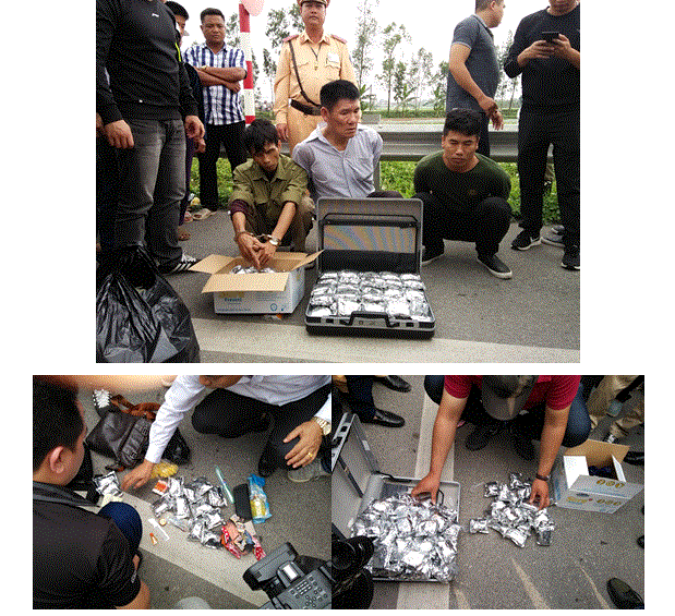 C&aacute;c đối tượng c&ugrave;ng tang vật vụ &aacute;n.