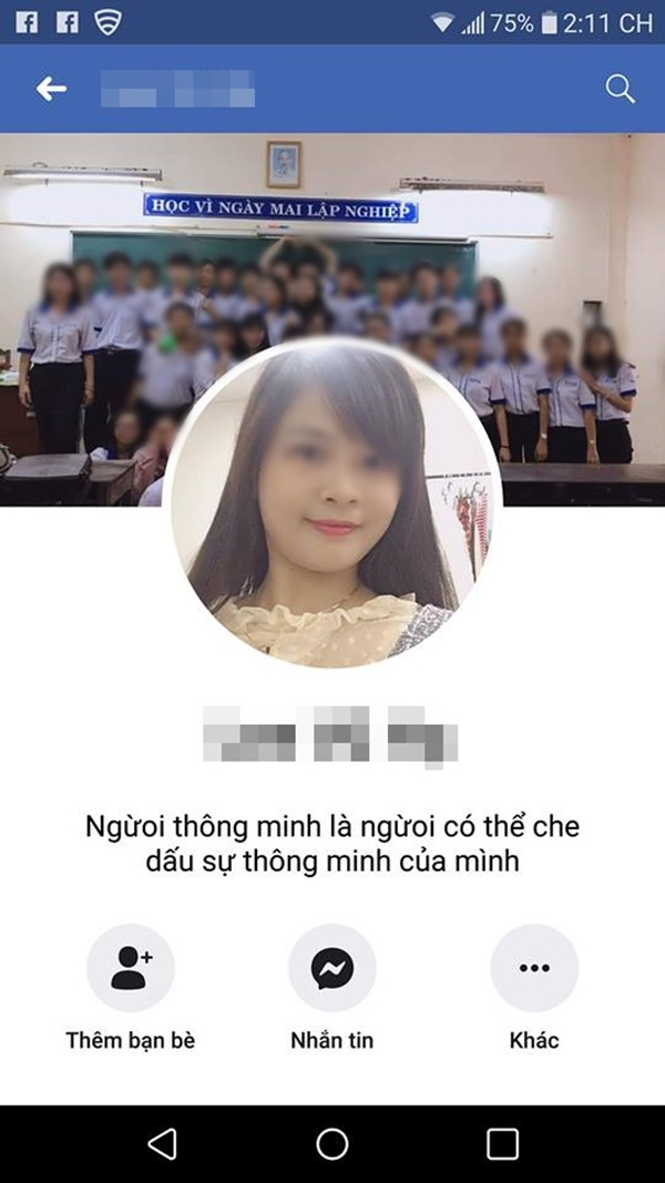 T&agrave;i khoản FB được cho l&agrave; của c&ocirc; gi&aacute;o H. &ndash; nh&acirc;n vật ch&iacute;nh trong vụ việc