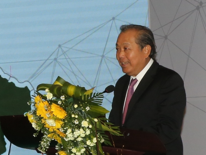 Ph&oacute; Thủ tướng Trương H&ograve;a B&igrave;nh ph&aacute;t biểu tại hội nghị. Ảnh VGP/Mạnh H&ugrave;ng