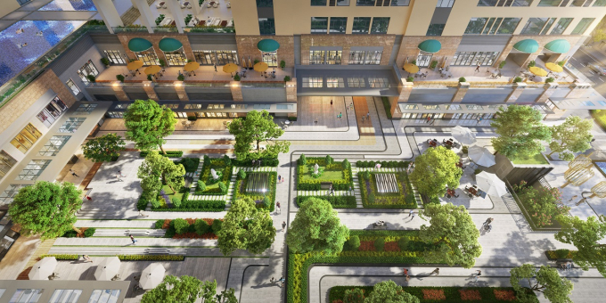 Mảng xanh nội khu l&ecirc;n đến 4.200 m2 được xem l&agrave; điểm nhấn &ldquo;xưa nay hiếm&rdquo; tại khu vực &ldquo;tấc đất tấc v&agrave;ng&rdquo; v&agrave; chỉ d&agrave;nh ri&ecirc;ng cho chủ nh&acirc;n sở hữu The Grand Manhattan.