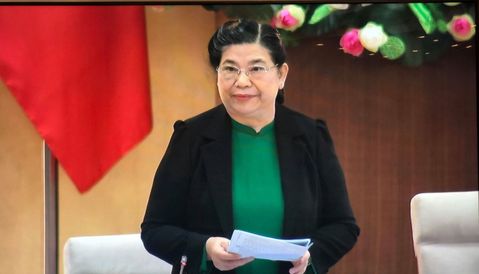 Ph&oacute; Chủ tịch Quốc hội, T&ograve;ng Thị Ph&oacute;ng ph&aacute;t biểu tại phi&ecirc;n họp. Ảnh: Viết T&ocirc;n.