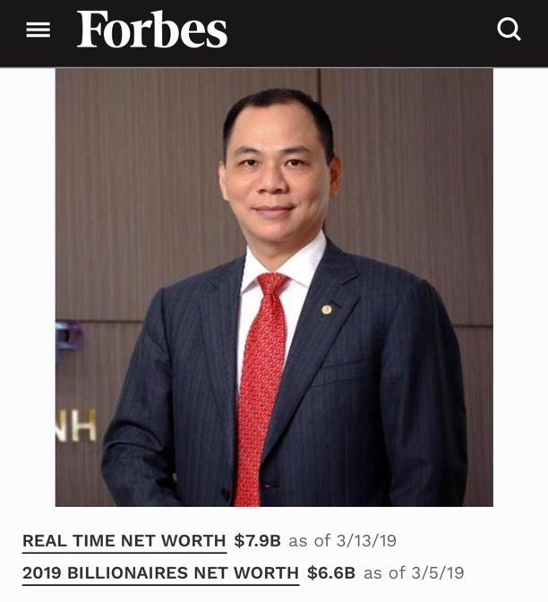 Tỷ ph&uacute; Phạm Nhật Vượng