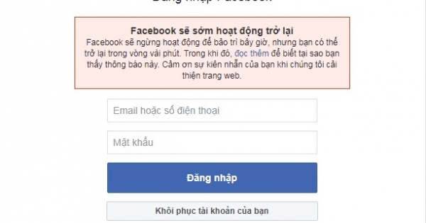 Sáng nay (14/3/2019), Facebook sập toàn cầu