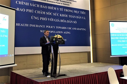 &Ocirc;ng Phạm Lương Sơn, Ph&oacute; Tổng gi&aacute;m đốc Bảo hiểm x&atilde; hội Việt Nam ph&aacute;t biểu khai mạc Hội thảo