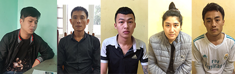 C&aacute;c đối tượng trong ổ nh&oacute;m t&iacute;n dụng đen vừa bị bắt giữ.