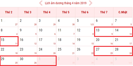 Lịch nghỉ Giỗ tổ H&ugrave;ng Vương v&agrave; 30/4-1/5 năm 2019