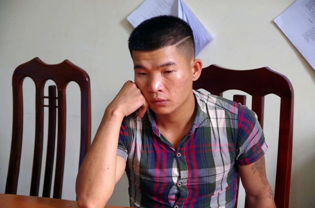 Đối tượng Tuấn tại cơ quan c&ocirc;ng an.