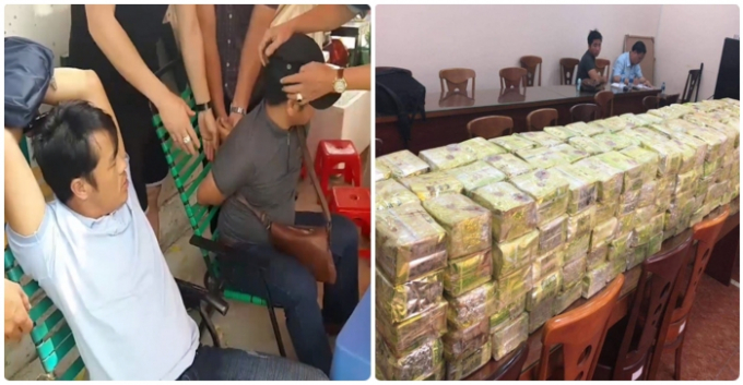 Một số đối tượng bị bắt giữ c&ugrave;ng tang vật của chuy&ecirc;n &aacute;n