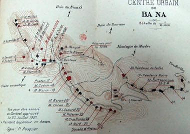 Sơ đồ khu nghỉ dưỡng B&agrave; N&agrave; do người Ph&aacute;p quy hoạch. (Ảnh tư liệu).