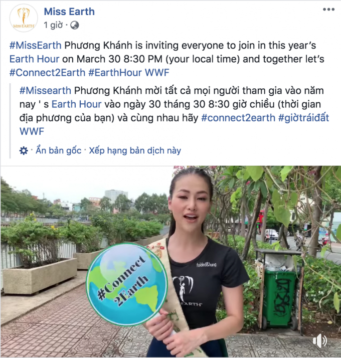 &nbsp;Trang chủ của Miss Earth đ&atilde; bất ngờ đăng lại đoạn chia sẻ để k&ecirc;u gọi nhiều người chung tay v&agrave;o dự &aacute;n n&agrave;y nhiều hơn.
