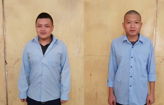Vũ Th&agrave;nh Nam v&agrave; Vương Quốc Anh tại cơ quan C&ocirc;ng an.