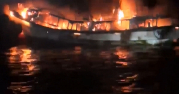 Hai lao động người Hà Tĩnh mất tích trong vụ cháy tàu kinh hoàng ở Hàn Quốc