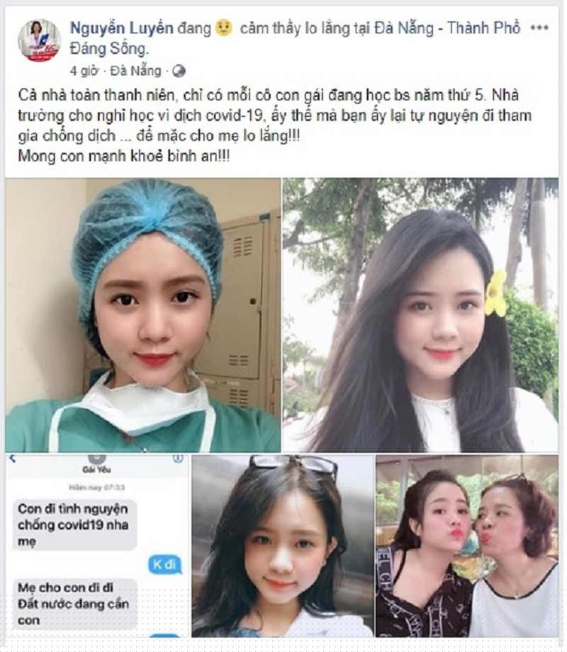 Hotgirl hạnh phúc khi được chăm sóc bệnh nhân nhiễm Covid -19.