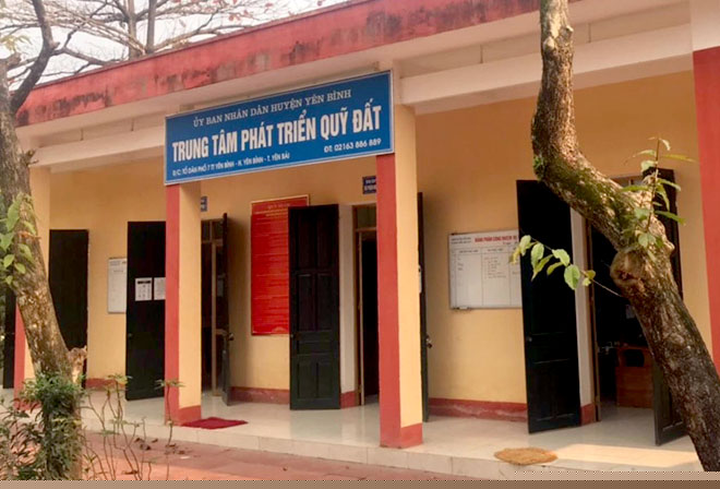 Trụ sở Trung tâm Phát triển quỹ đất huyện Yên Bình. Ảnh: Báo Yên bái