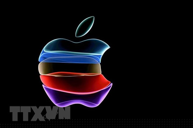 Biểu tượng Apple tại một sự kiện ở bang California, Mỹ. (Nguồn: AFP/TTXVN)