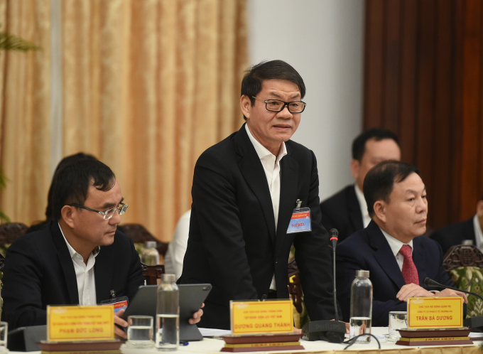 &Ocirc;ng Trần B&aacute; Dương, Chủ tịch Tập đo&agrave;n THACO: DN ph&aacute;t triển th&igrave; đất nước ph&aacute;t triển. Những chia sẻ, trao đổi h&ocirc;m nay, THACO sẽ cam kết thực hiện. Ảnh: VGP/Quang Hiếu
