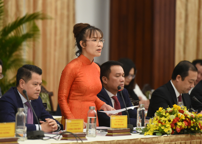 B&agrave; Nguyễn Thị Phương Thảo, Chủ tịch Tập đo&agrave;n Sovico, Tổng Gi&aacute;m đốc Vietjet Air, Ph&oacute; Chủ tịch thường trực HĐQT HDBank: Cuộc Đối thoại mang đến sự kh&iacute;ch lệ to lớn về tinh thần trong doanh nh&acirc;n v&agrave; nh&acirc;n sĩ, tr&iacute; thức cả nước&rdquo;. Ảnh: Quang Hiếu