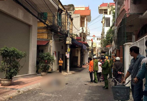 Khu vực hiện trường vụ án mạng.