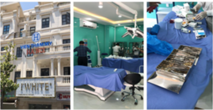 Cơ sở dịch vụ thẩm mỹ “Viện thẩm mỹ Hà Nội” trên địa bàn quận Gò Vấp phẫu thuật thẩm mỹ không phép. Ảnh: Thanh tra Sở Y tế.